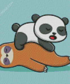 Sleepy Panda And Sloth Diamond Painting