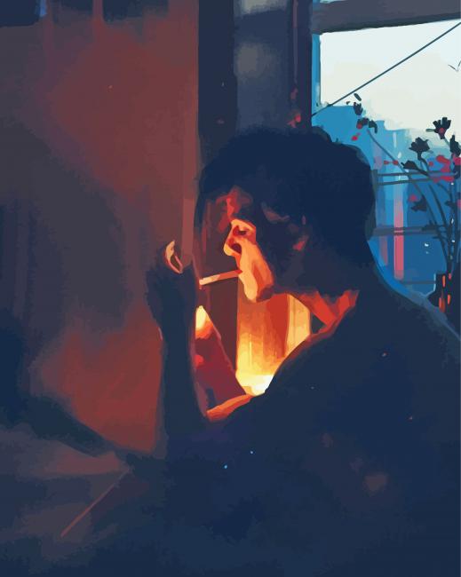 Boy Smoking Diamond Painting