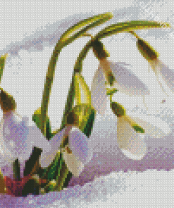 Spring Flowers In Snow Diamond Painting