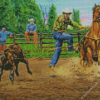 Steer Wrestler Diamond Painting