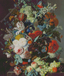 Still Life with Flowers and Fruit Diamond Painting