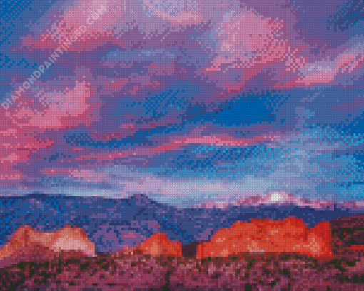 Sunset At Colorado Pikes Diamond Painting