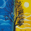 Tree Night And Day Art Diamond Painting