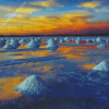 Uyuni Salt Flat Bolivia Sunset Diamond Painting