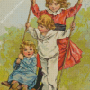 Vintage Children On Swing Diamond Painting