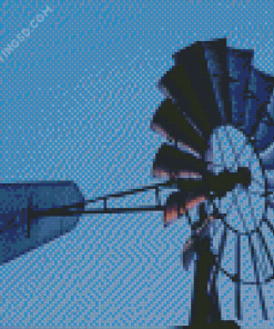 Western Windmill And Moon Diamond Painting