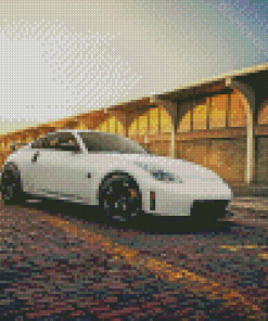 White Nissan 350z Car Diamond Painting