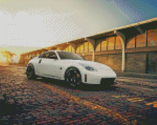 White Nissan 350z Car Diamond Painting