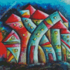 Abstract Houses Dancing Diamond Painting