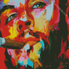 Abstract Male Face Smoking Diamond Painting