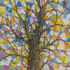 Abstract Stained Glass Colorful Tree Diamond Painting