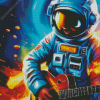 Astronaut With Guitar Diamond Painting