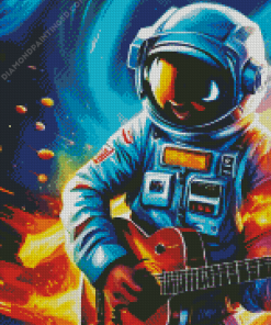 Astronaut With Guitar Diamond Painting