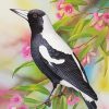 Australian Magpie And Flowers Diamond Painting