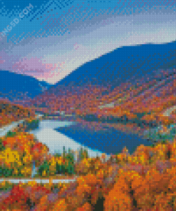 Autumn White Mountains Diamond Painting