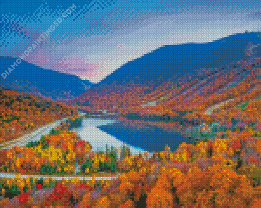 Autumn White Mountains Diamond Painting