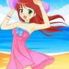 Beach Girl Anime Diamond Painting