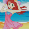 Beach Girl Anime Diamond Painting