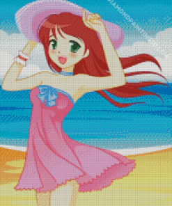 Beach Girl Anime Diamond Painting