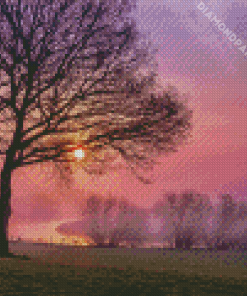 Beautiful Misty Sunrise Diamond Painting