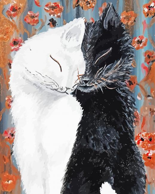 Black And White Cats Love Diamond Painting