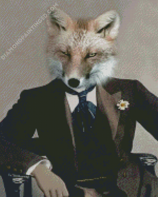 Classy Human Fox Diamond Painting