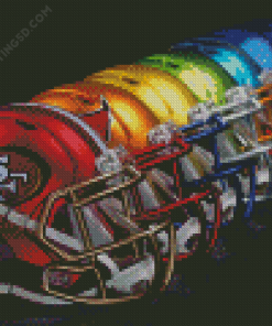 Colorful NFL Helmets Diamond Painting