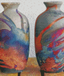 Colorful Handmade Pottery Vases Diamond Painting