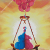 Couple Elephant And Balloons Diamond Painting