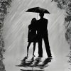 Couple Under Umbrella Diamond Painting