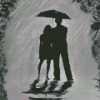 Couple Under Umbrella Diamond Painting