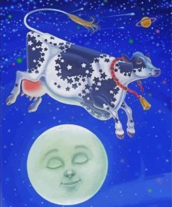 Cow Jumping Over The Moon Diamond Painting