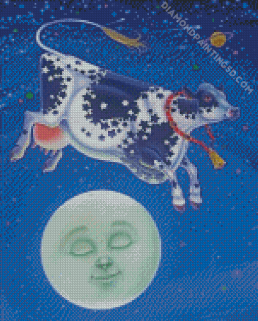 Cow Jumping Over The Moon Diamond Painting