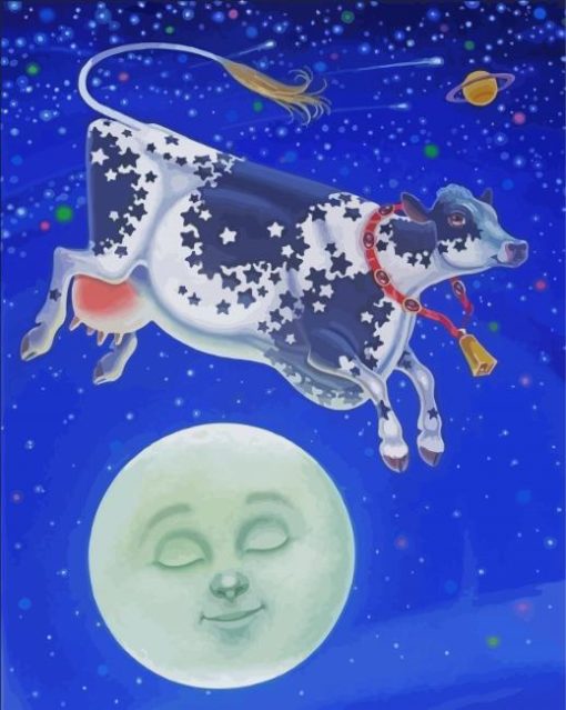 Cow Jumping Over The Moon Diamond Painting