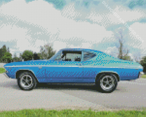 Cyan 1969 Chevy Chevelle Diamond Painting