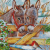 Donkeys And Cardinal Bird Diamond Painting