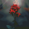 Flame Dying Rose Diamond Painting