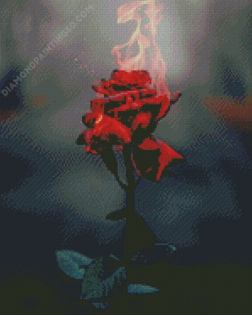 Flame Dying Rose Diamond Painting