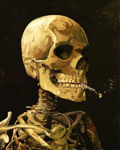 Head Of Skeleton Van Gogh Diamond Painting