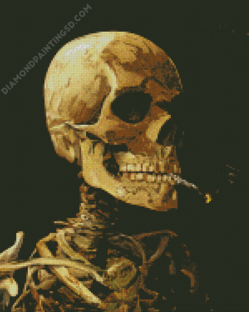 Head Of Skeleton Van Gogh Diamond Painting