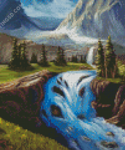 Landscape Waterfall River Art Diamond Painting