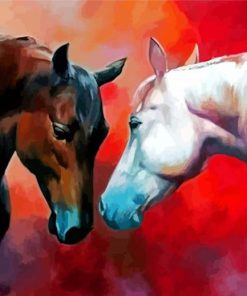 Lovers Couple Horses Diamond Painting