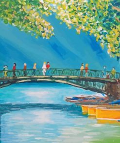 Lovers in Bridge Art Diamond Painting