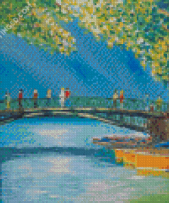 Lovers in Bridge Art Diamond Painting