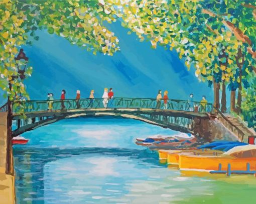 Lovers in Bridge Art Diamond Painting