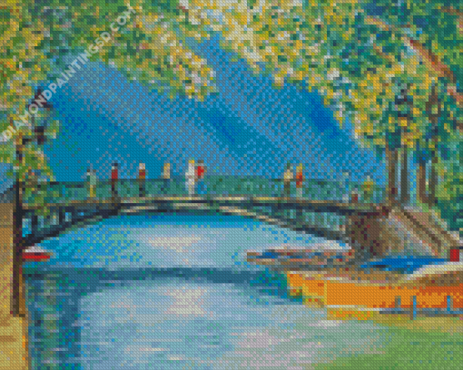 Lovers in Bridge Art Diamond Painting