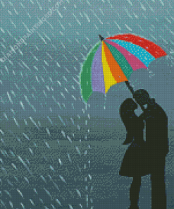 Lovers In Rain Diamond Painting