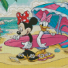 Minnie Mouse And Daisy At Beach Diamond Painting