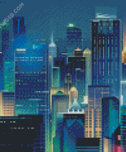 Modern City Buildings Diamond Painting