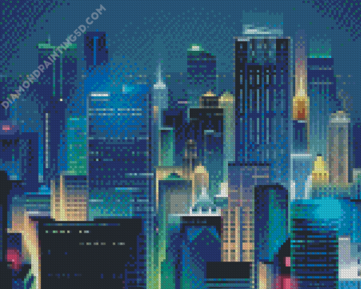 Modern City Buildings Diamond Painting